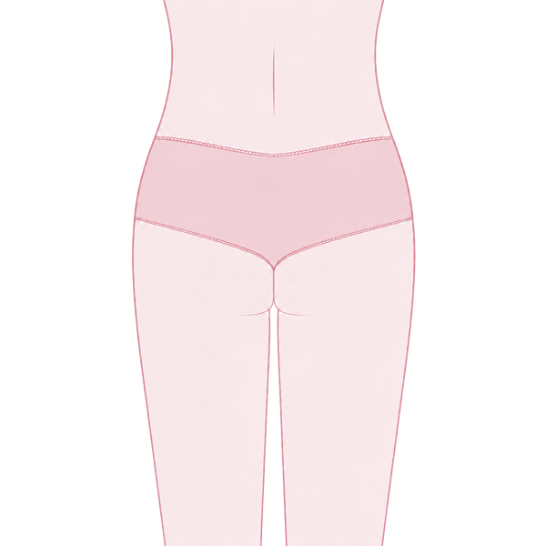 ぺったんこ尻のイラスト
